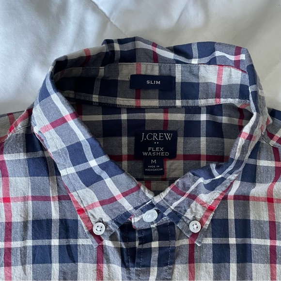 J. CREW Slim Flex Washed Plaid Button Front Shirt Like New - Picture 4 of 4